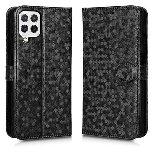 Leather Case Stands Flip Cover Holder C01X for Samsung Galaxy A22 4G Black