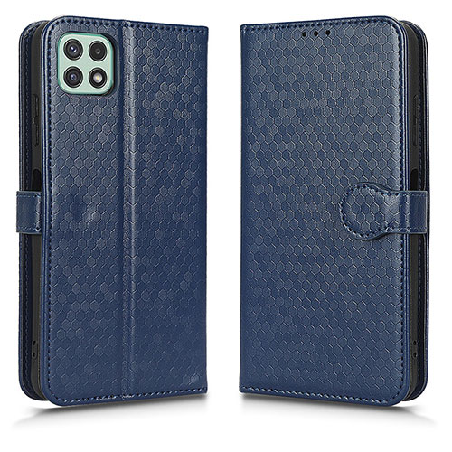 Leather Case Stands Flip Cover Holder C01X for Samsung Galaxy A22s 5G Blue