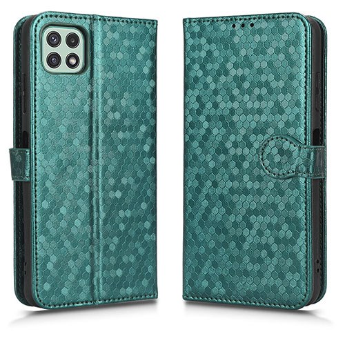 Leather Case Stands Flip Cover Holder C01X for Samsung Galaxy A22s 5G Green