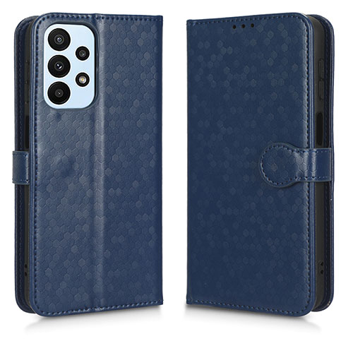 Leather Case Stands Flip Cover Holder C01X for Samsung Galaxy A23 5G Blue