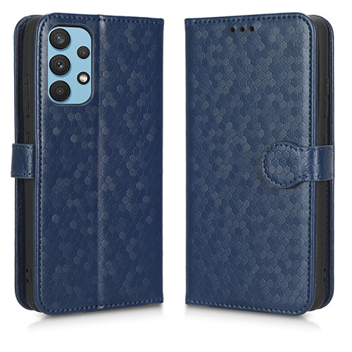 Leather Case Stands Flip Cover Holder C01X for Samsung Galaxy A32 4G Blue