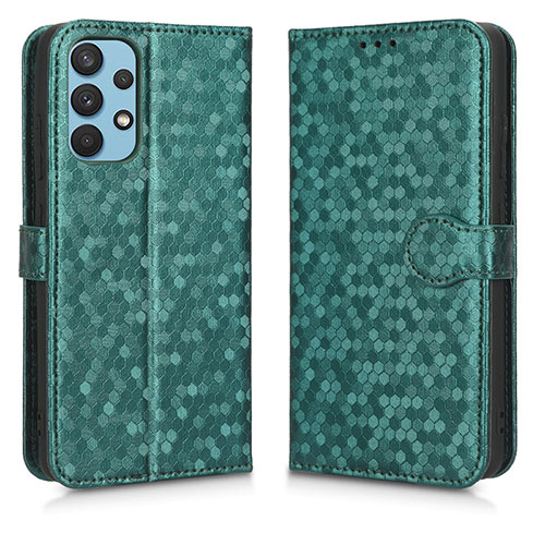 Leather Case Stands Flip Cover Holder C01X for Samsung Galaxy A32 5G Green