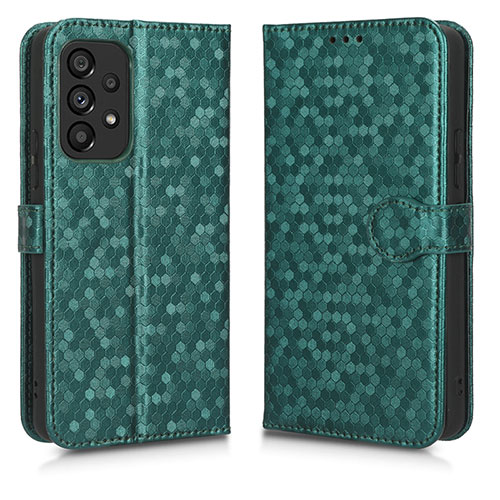 Leather Case Stands Flip Cover Holder C01X for Samsung Galaxy A53 5G Green