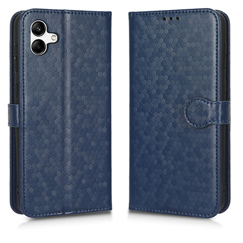 Leather Case Stands Flip Cover Holder C01X for Samsung Galaxy F04 Blue