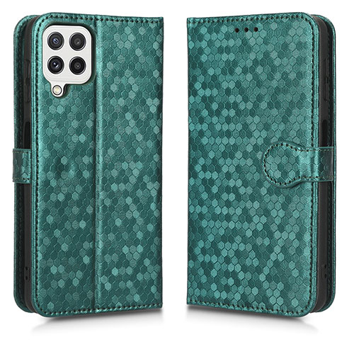 Leather Case Stands Flip Cover Holder C01X for Samsung Galaxy F12 Green