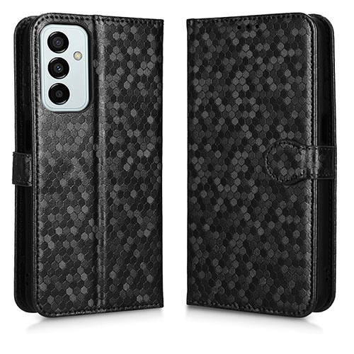 Leather Case Stands Flip Cover Holder C01X for Samsung Galaxy F23 5G Black