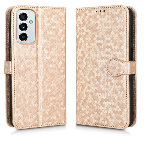 Leather Case Stands Flip Cover Holder C01X for Samsung Galaxy F23 5G Gold