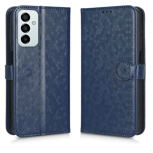 Leather Case Stands Flip Cover Holder C01X for Samsung Galaxy M23 5G Blue