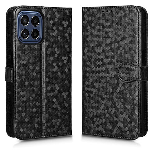 Leather Case Stands Flip Cover Holder C01X for Samsung Galaxy M33 5G Black