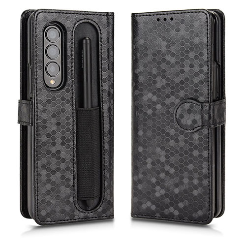 Leather Case Stands Flip Cover Holder C01X for Samsung Galaxy Z Fold4 5G Black