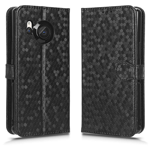 Leather Case Stands Flip Cover Holder C01X for Sharp Aquos R8 Black