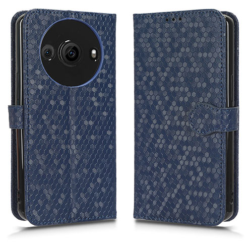 Leather Case Stands Flip Cover Holder C01X for Sharp Aquos R8 Pro Blue