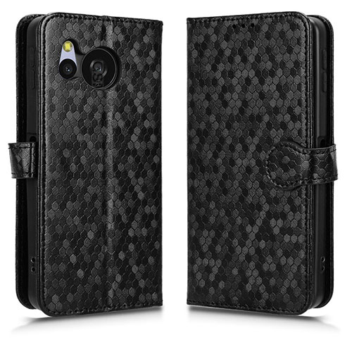 Leather Case Stands Flip Cover Holder C01X for Sharp Aquos Sense8 Black