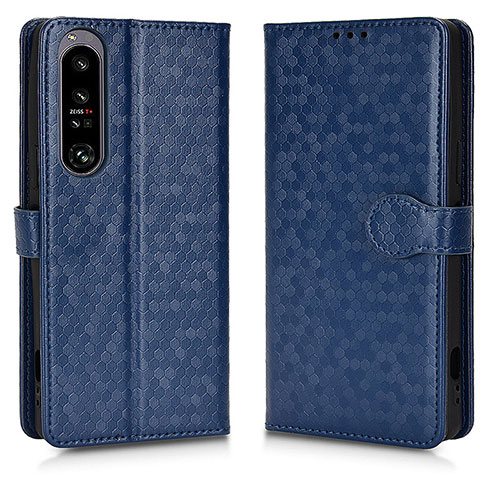 Leather Case Stands Flip Cover Holder C01X for Sony Xperia 1 IV Blue