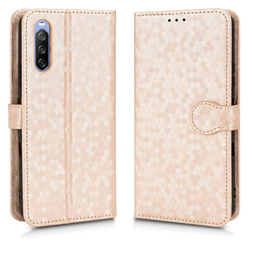 Leather Case Stands Flip Cover Holder C01X for Sony Xperia 10 III Lite Gold