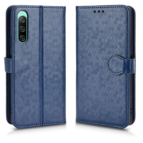 Leather Case Stands Flip Cover Holder C01X for Sony Xperia 10 IV SO-52C Blue