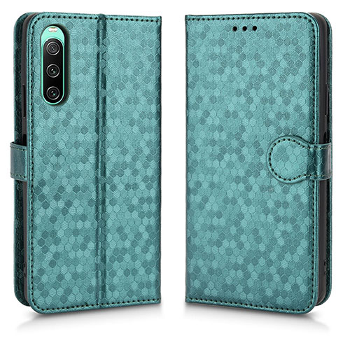 Leather Case Stands Flip Cover Holder C01X for Sony Xperia 10 IV SO-52C Green