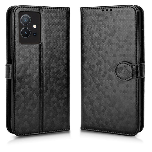 Leather Case Stands Flip Cover Holder C01X for Vivo iQOO Z6 5G Black