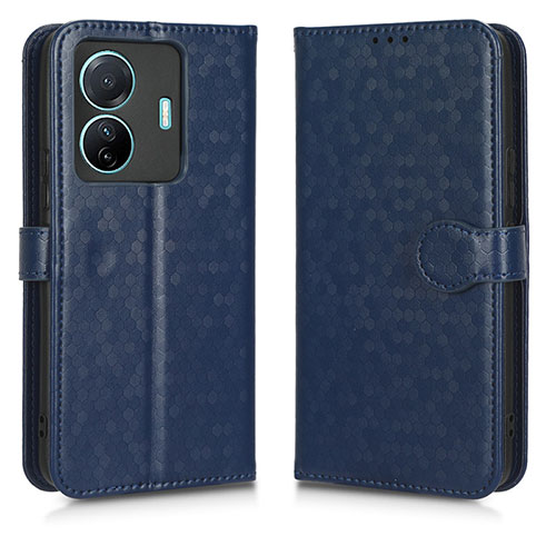 Leather Case Stands Flip Cover Holder C01X for Vivo iQOO Z6 Pro 5G Blue