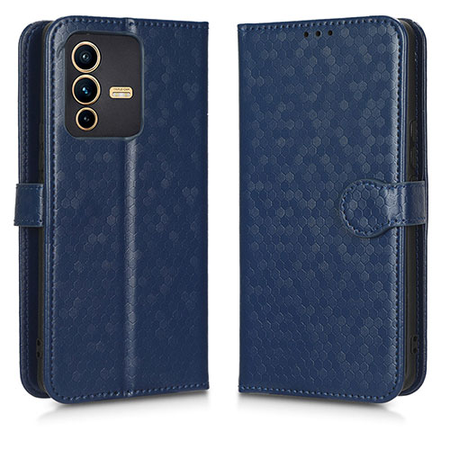 Leather Case Stands Flip Cover Holder C01X for Vivo V23 5G Blue