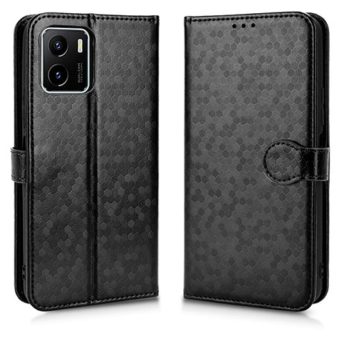 Leather Case Stands Flip Cover Holder C01X for Vivo Y01 Black