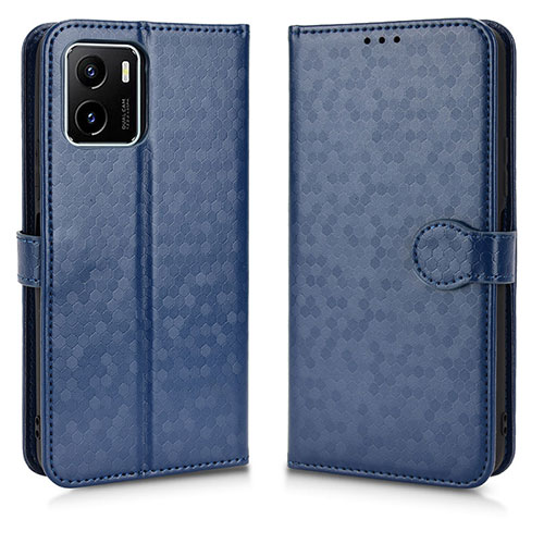 Leather Case Stands Flip Cover Holder C01X for Vivo Y01 Blue