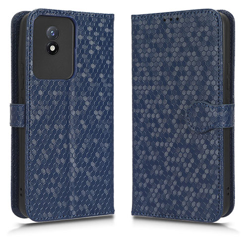 Leather Case Stands Flip Cover Holder C01X for Vivo Y02t Blue