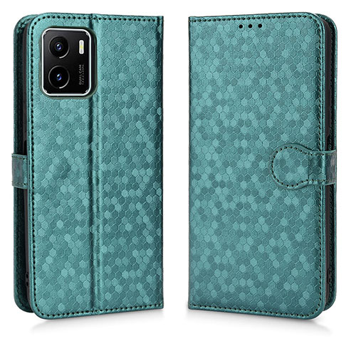 Leather Case Stands Flip Cover Holder C01X for Vivo Y15C Green