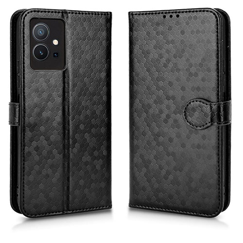 Leather Case Stands Flip Cover Holder C01X for Vivo Y55 5G Black