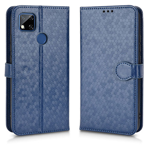 Leather Case Stands Flip Cover Holder C01X for Xiaomi POCO C3 Blue