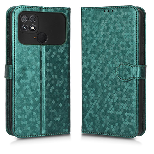 Leather Case Stands Flip Cover Holder C01X for Xiaomi Poco C40 Green