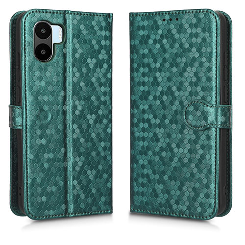 Leather Case Stands Flip Cover Holder C01X for Xiaomi Poco C50 Green