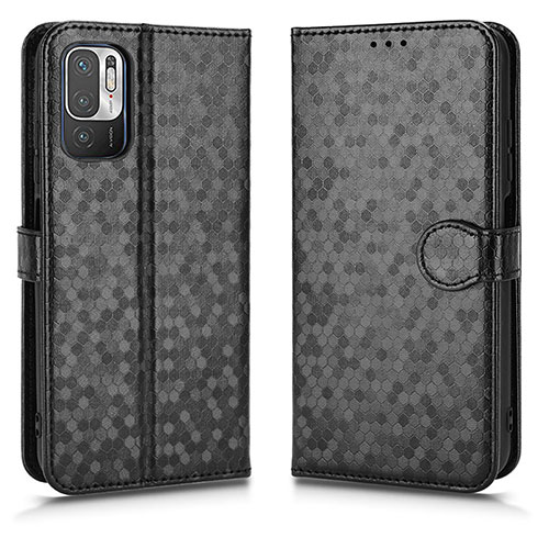 Leather Case Stands Flip Cover Holder C01X for Xiaomi POCO M3 Pro 5G Black