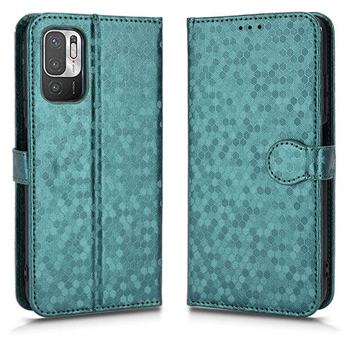 Leather Case Stands Flip Cover Holder C01X for Xiaomi POCO M3 Pro 5G Green