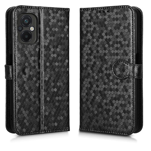 Leather Case Stands Flip Cover Holder C01X for Xiaomi Poco M5 4G Black