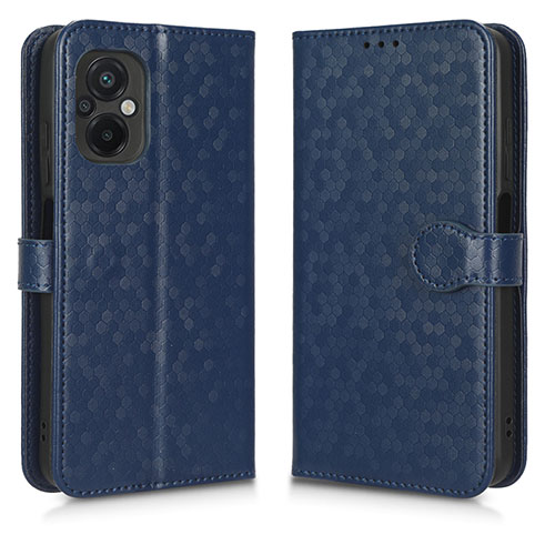Leather Case Stands Flip Cover Holder C01X for Xiaomi Poco M5 4G Blue
