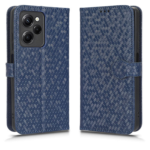 Leather Case Stands Flip Cover Holder C01X for Xiaomi Poco X5 Pro 5G Blue