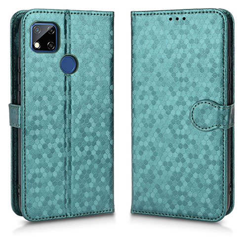 Leather Case Stands Flip Cover Holder C01X for Xiaomi Redmi 9 India Green