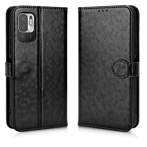 Leather Case Stands Flip Cover Holder C01X for Xiaomi Redmi Note 10 JE 5G Black