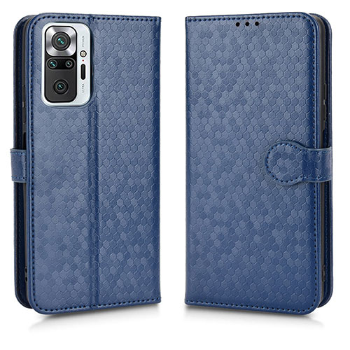Leather Case Stands Flip Cover Holder C01X for Xiaomi Redmi Note 10 Pro 4G Blue