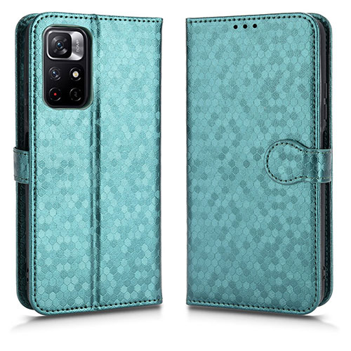 Leather Case Stands Flip Cover Holder C01X for Xiaomi Redmi Note 11 5G Green