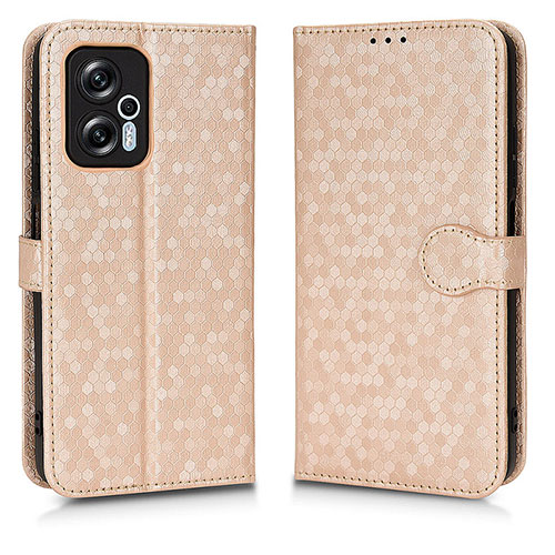 Leather Case Stands Flip Cover Holder C01X for Xiaomi Redmi Note 11T Pro+ Plus 5G Gold