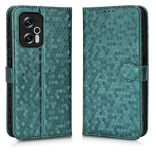 Leather Case Stands Flip Cover Holder C01X for Xiaomi Redmi Note 11T Pro+ Plus 5G Green