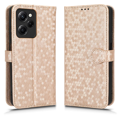 Leather Case Stands Flip Cover Holder C01X for Xiaomi Redmi Note 12 Pro Speed 5G Gold