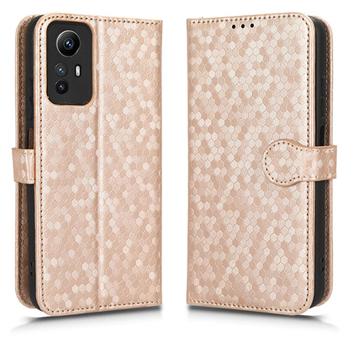 Leather Case Stands Flip Cover Holder C01X for Xiaomi Redmi Note 12S Gold