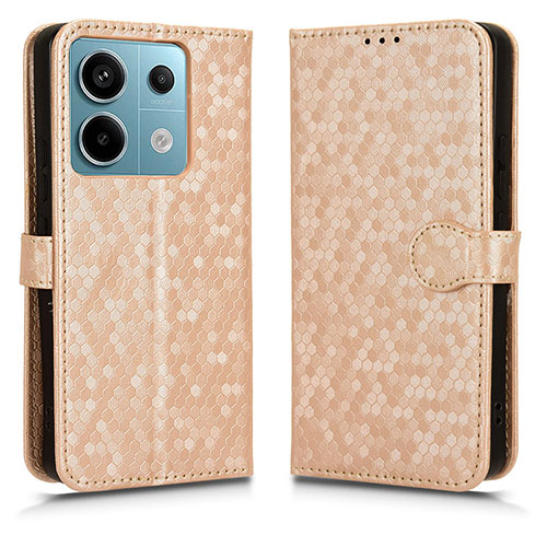 Leather Case Stands Flip Cover Holder C01X for Xiaomi Redmi Note 13 Pro 5G Gold