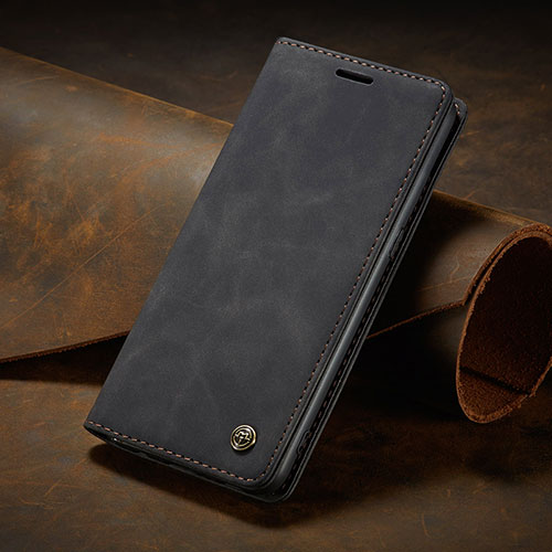 Leather Case Stands Flip Cover Holder C02S for Samsung Galaxy A10s Black