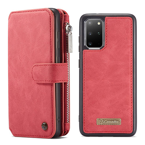 Leather Case Stands Flip Cover Holder C02S for Samsung Galaxy S20 Plus Red