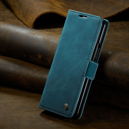 Leather Case Stands Flip Cover Holder C02S for Samsung Galaxy Z Fold5 5G Blue