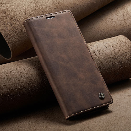 Leather Case Stands Flip Cover Holder C02S for Xiaomi Mi 11T Pro 5G Brown